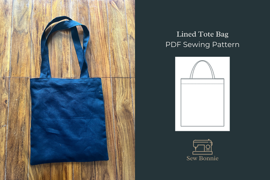 Lined Tote Bag - PDF Sewing Pattern