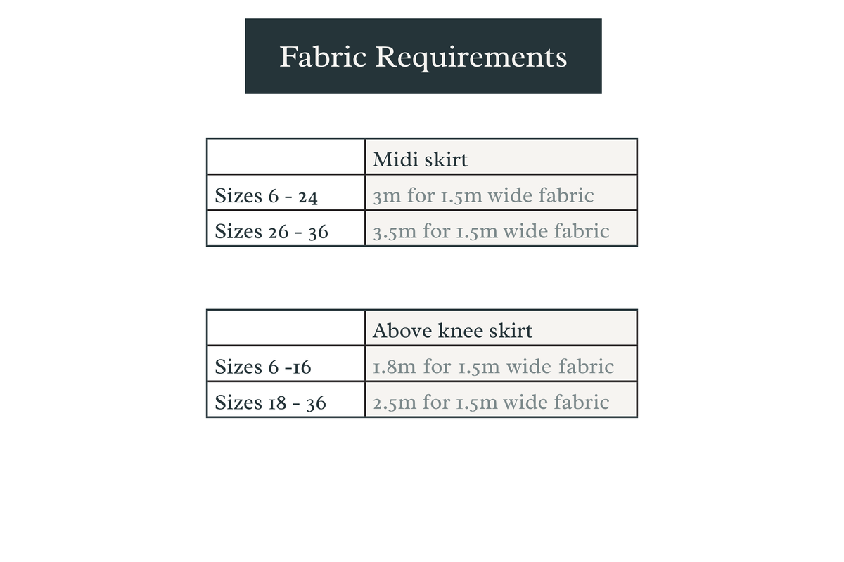 Holly Skirt PDF Sewing Pattern - Sizes 6 - 36
